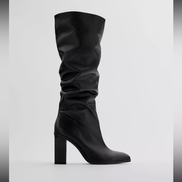 NWT Zara Slouchy Knee-High Boots Sz 9 - Picture 2 of 13